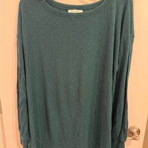 Motherhood Maternity Teal Ribbed Knit Top